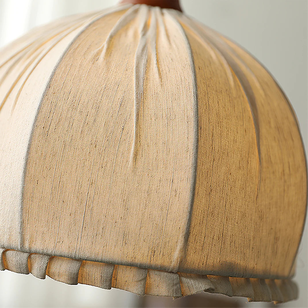Tally Wood Japandi Linen Pendant Light
