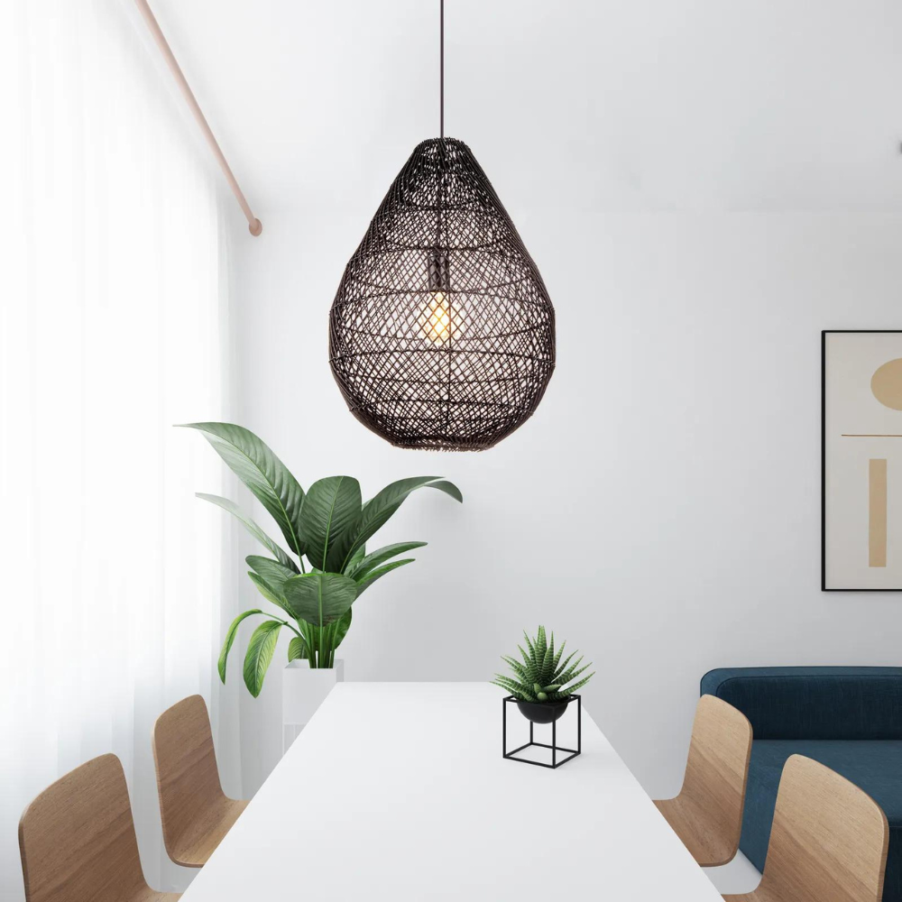 Die Bohemian Faden Rattanlampe