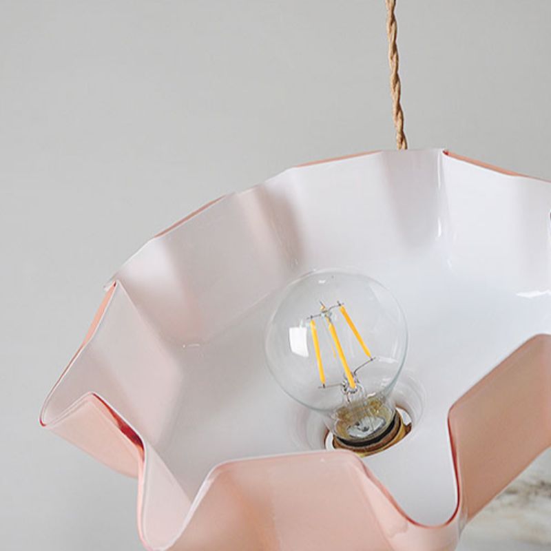 Blush Opaline Glass Retro Glass Pendant Light
