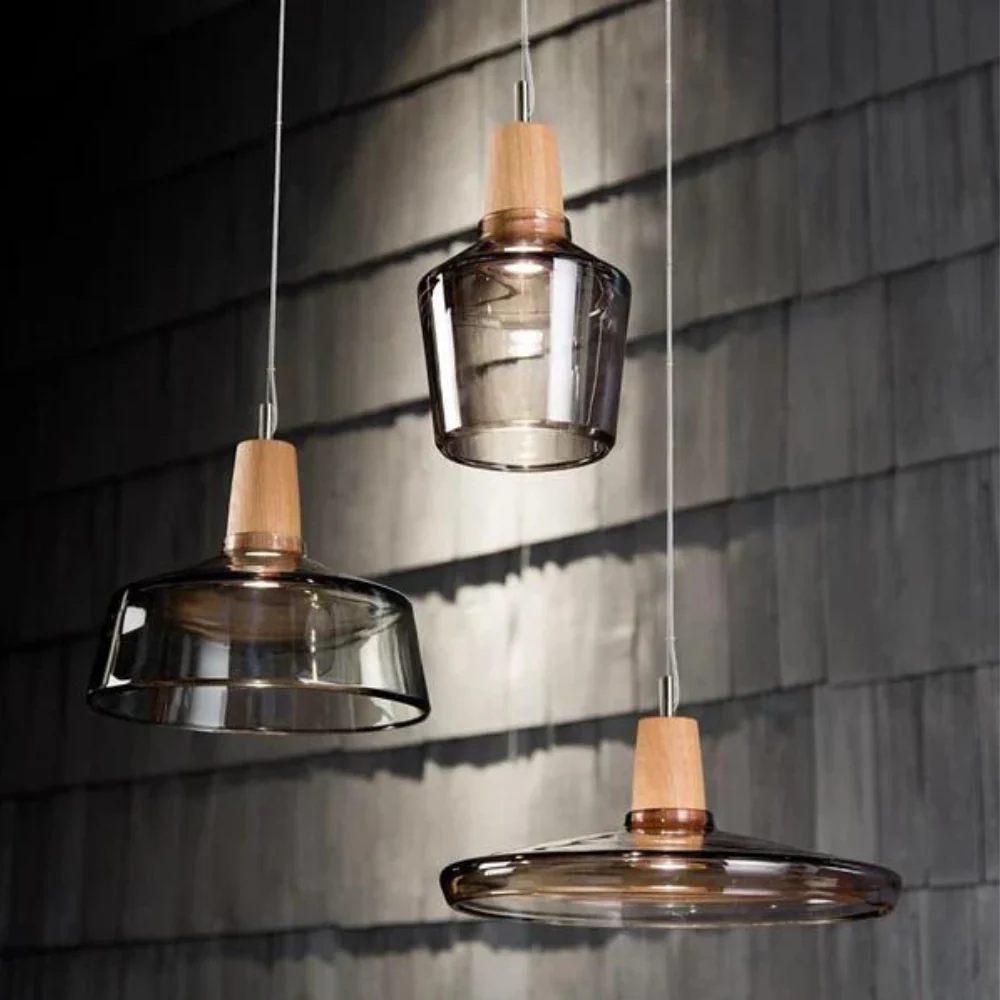 Moderne Loft Industriële Noordse Glazen Hanglamp