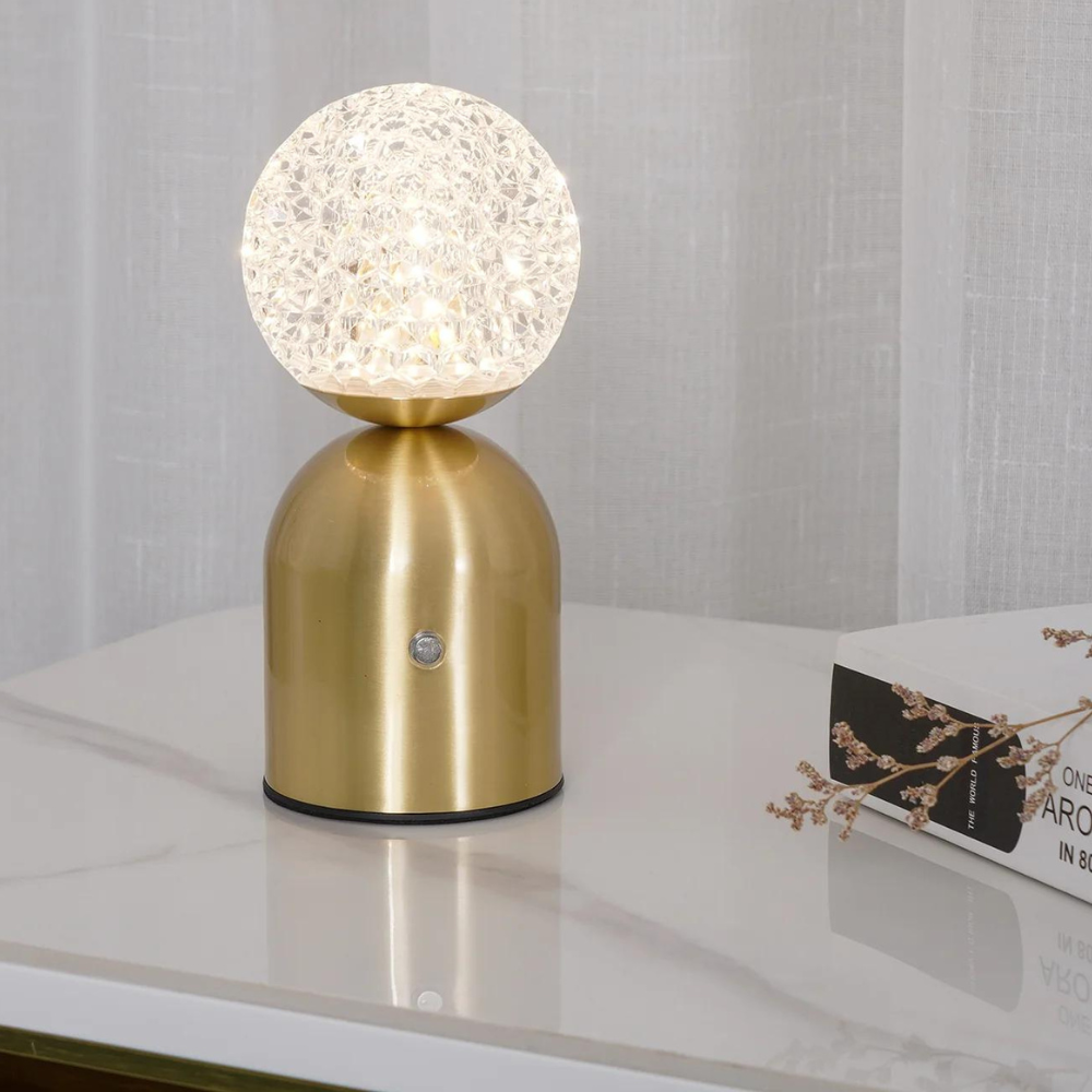 Emerald Veil Elegance Wireless Table Lamp