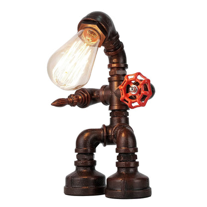 Retro-Industrielle Wasserrohr-Roboter-Tischlampe