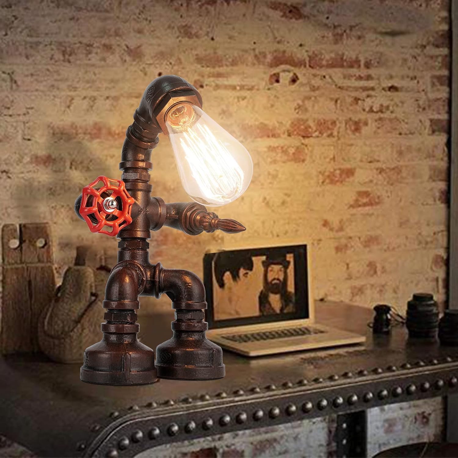 Lampe de table robot en tuyau d&