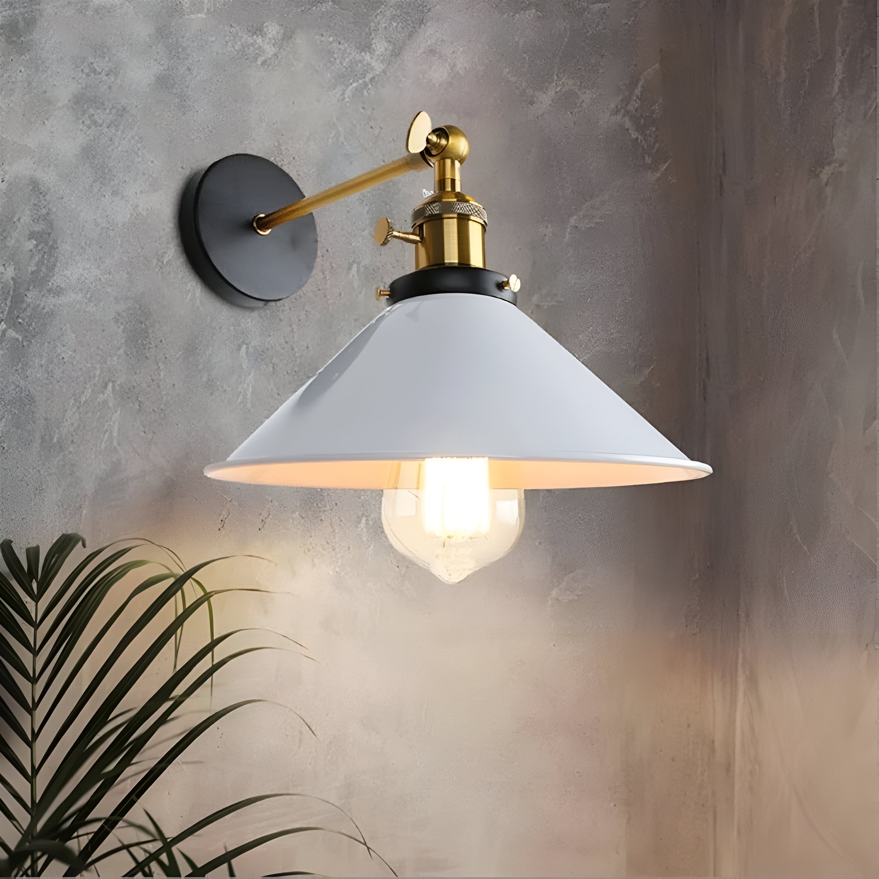 Retro Industrial Style Metal Saucer Shade Wall Lamp