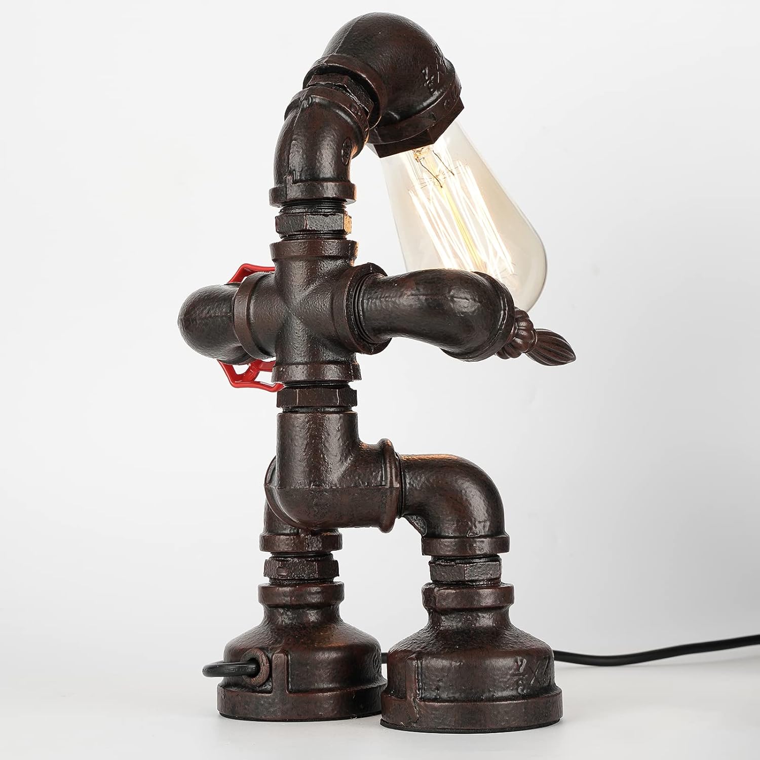 Retro Industrial Water Pipe Robot Table Lamp