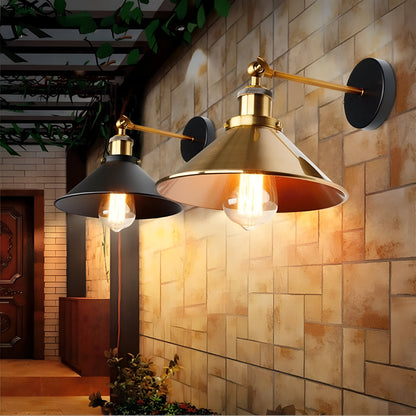 Retro Industrial Style Metal Saucer Shade Wall Lamp