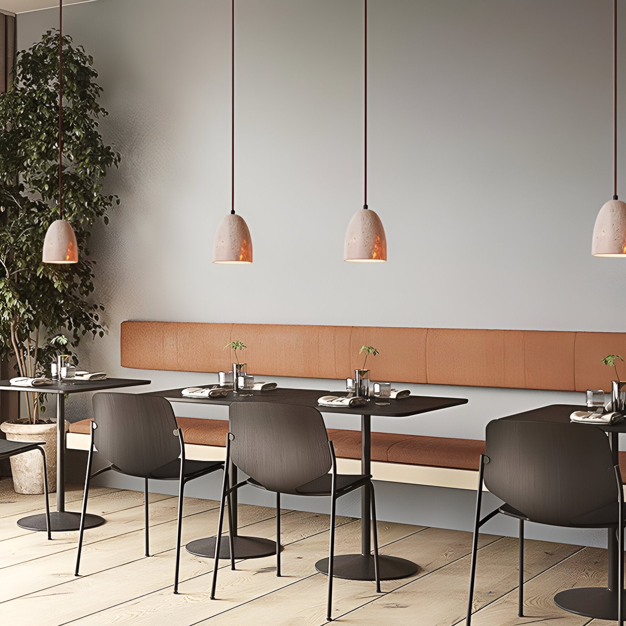 Solenne Minimalist Travertine Pendant Light