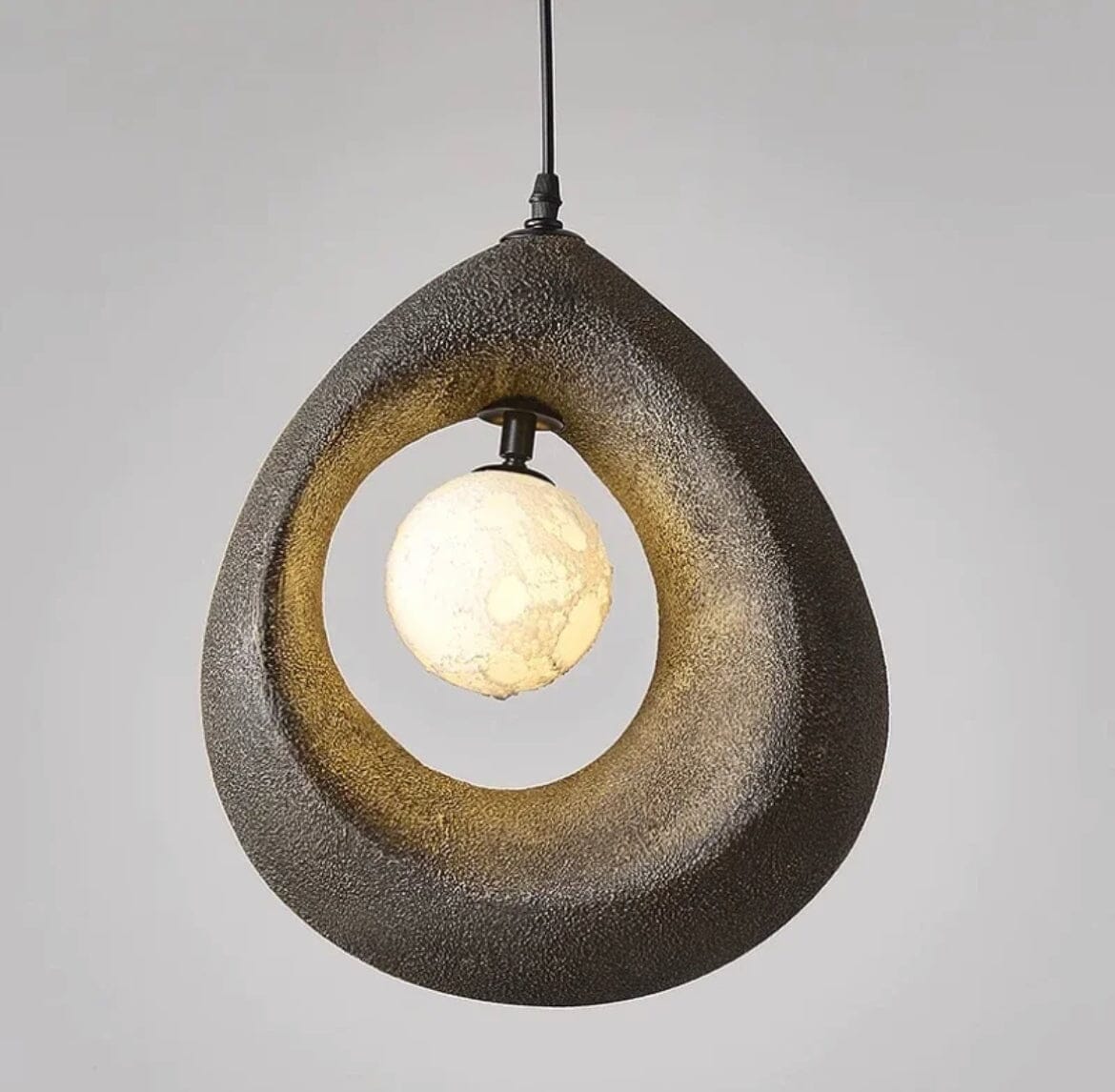 Lampe à pendentif en résine Hayami Wabi Sabi japonaise