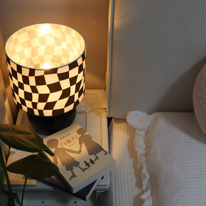 Classic Checkerboard Glass Table Lamp