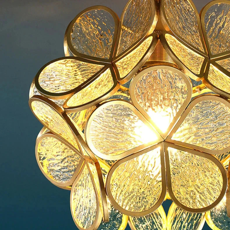 Lampada a sospensione in vetro a forma di fiore nordico