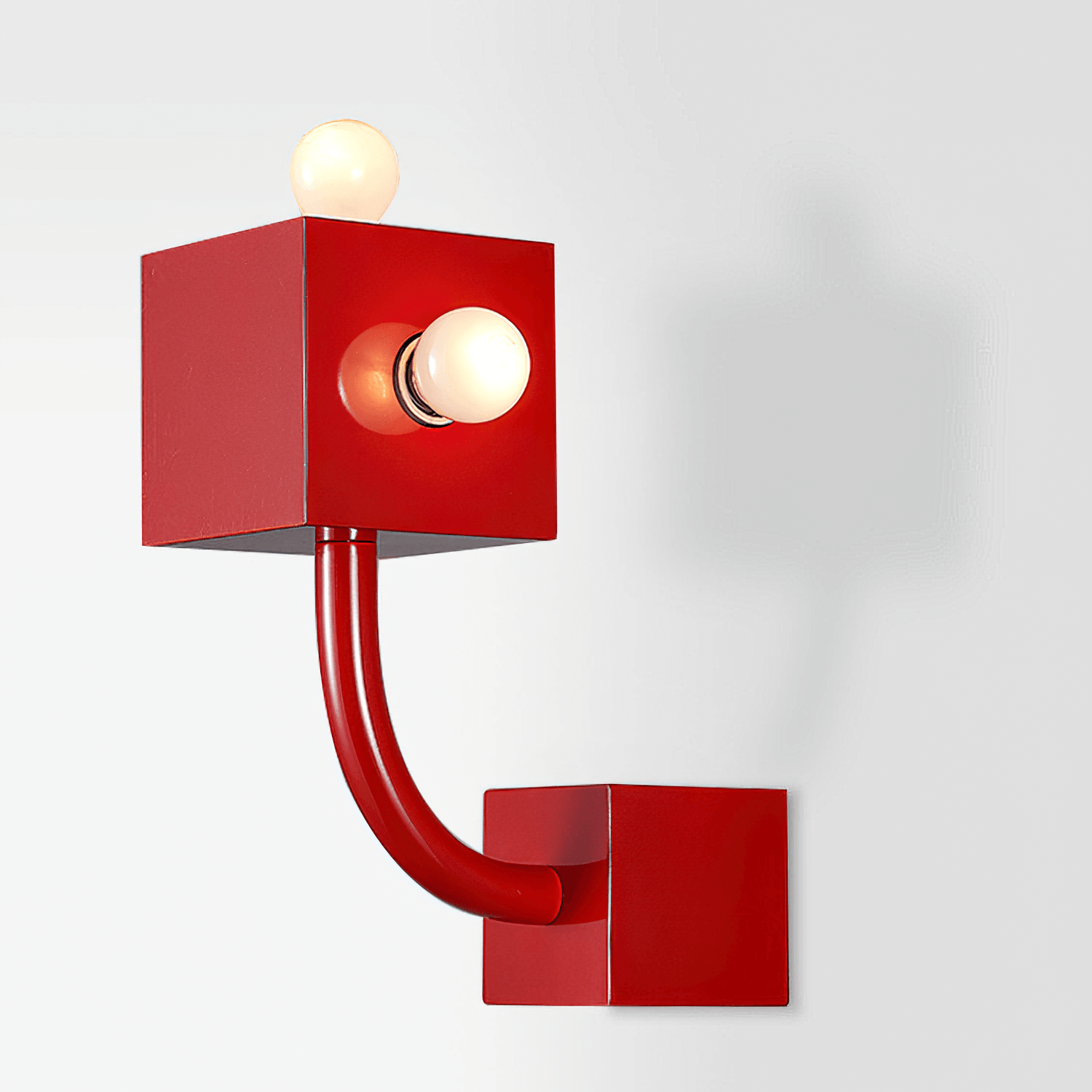 Lampe murale cube rouge moderne