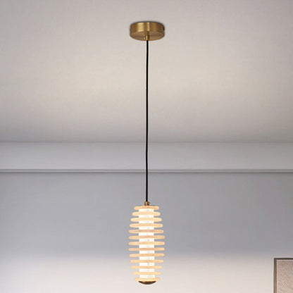 Lampada a sospensione LED in acrilico cavo rotondo scandinavo