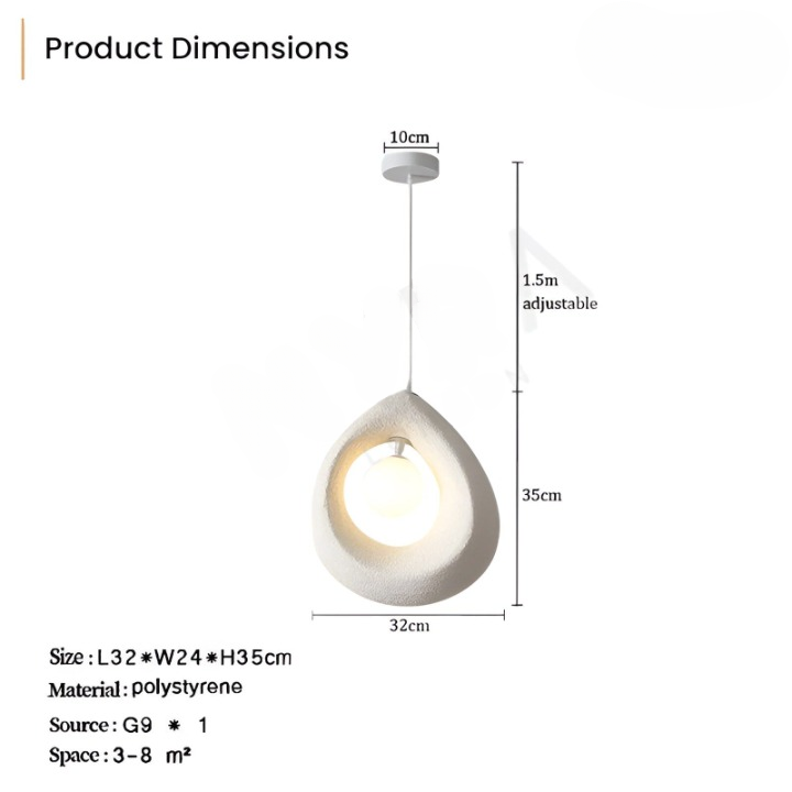 Japanese Wabi Sabi Hayami Resin Pendant Lamp