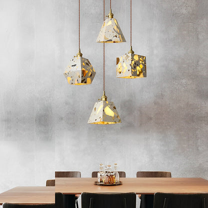 Lampe suspendue LED en marbre Terrazzo