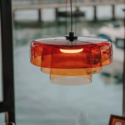 Lampe à Pendentif en Verre Céleste