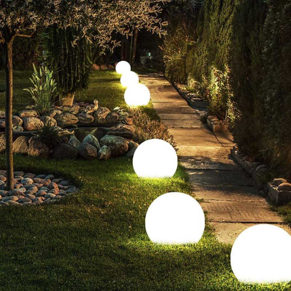 Alabaster Sphere Garden Lights