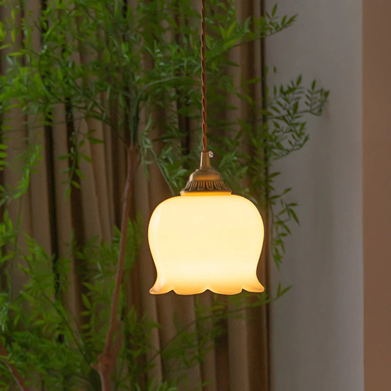 Maison Charm French Cream Glass Pendant Light