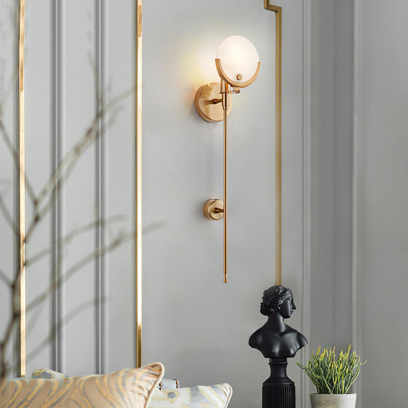 Alabaster Marble Ava Brass Wall Lamp