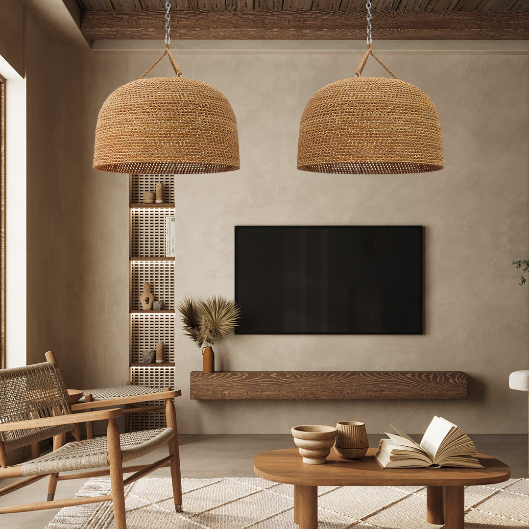 Natural Shadow Rattan Japandi Pendant Light