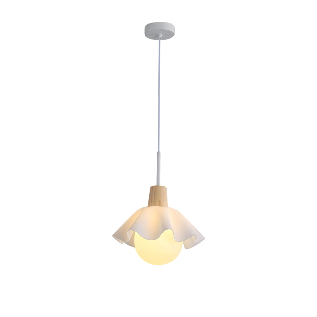 Nordic Style Wooden Flower Pendant Lamp