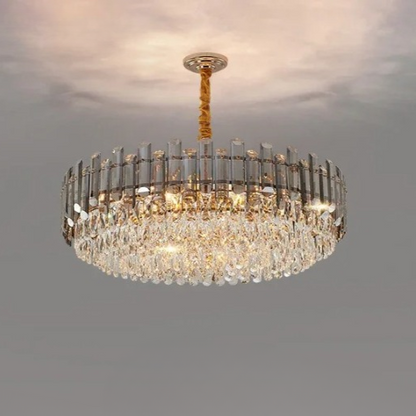 Chandelier en cristal de luxe doré