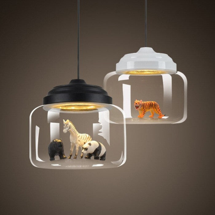 Glass Shade Little Zoo Pendant Light