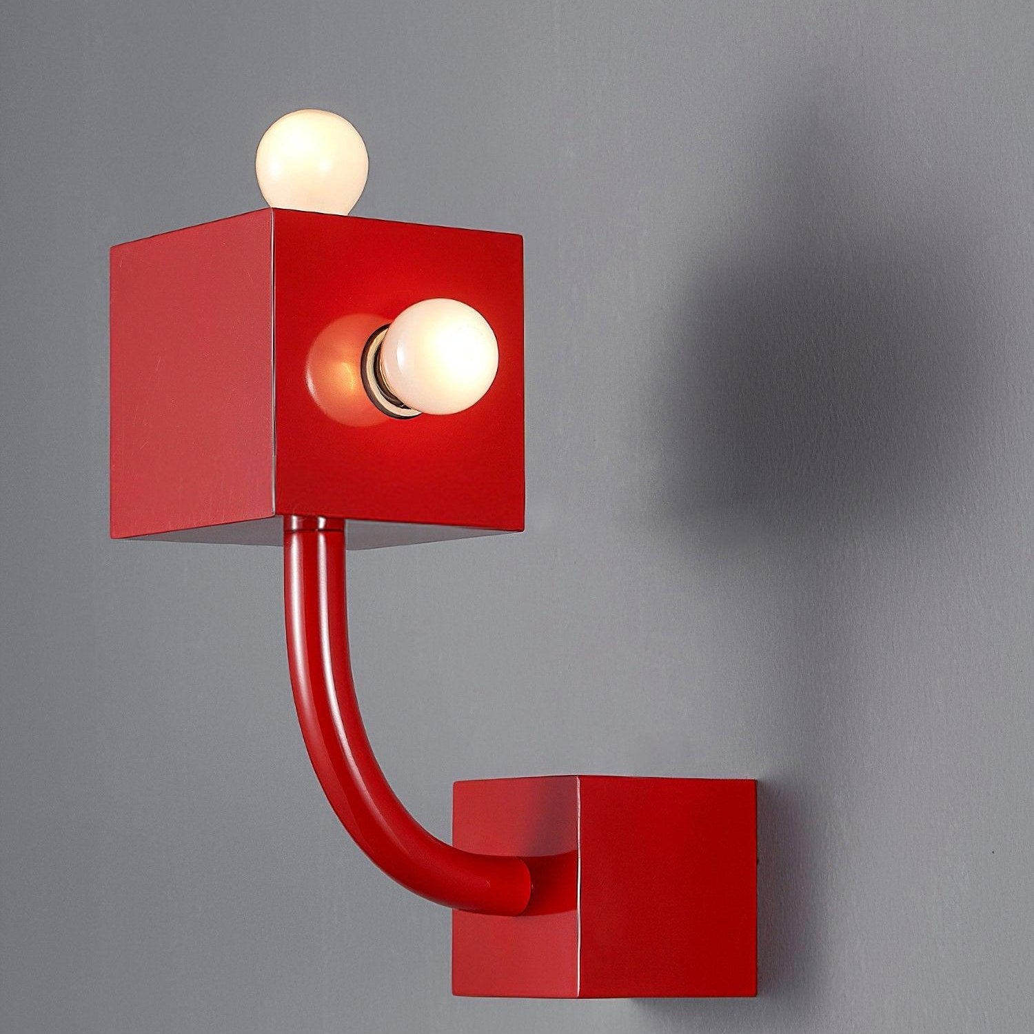 Modern Red Cube Wall Lamp