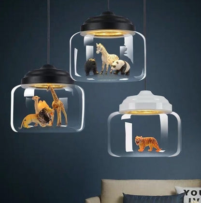 Glass Shade Little Zoo Pendant Light