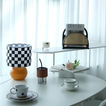 Classic Checkerboard Glass Table Lamp