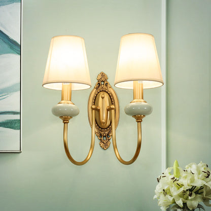 Elara Vintage Ceramic Fabric Wall Light