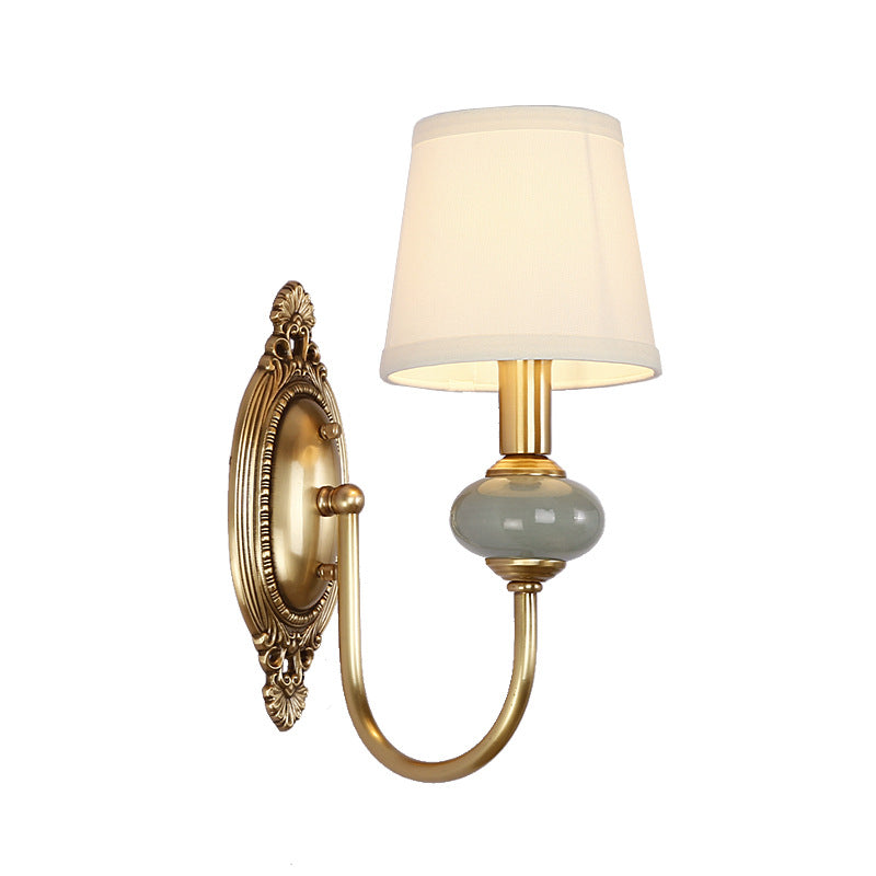 Elara Vintage Ceramic Fabric Wall Light