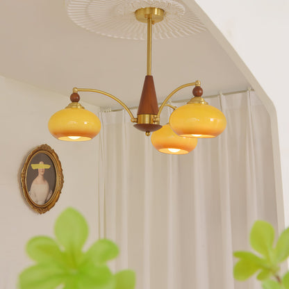 Lampadario in Vetro a Vento Retro Calliope Cream