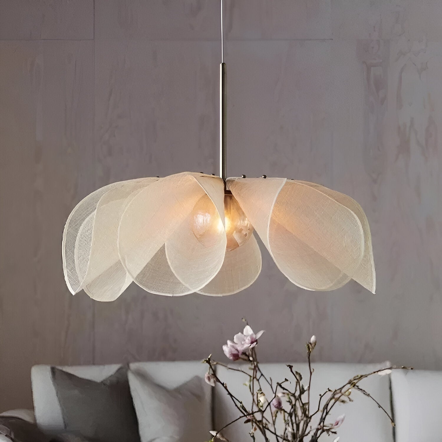 Nordic Fabric Flower Pendant Light