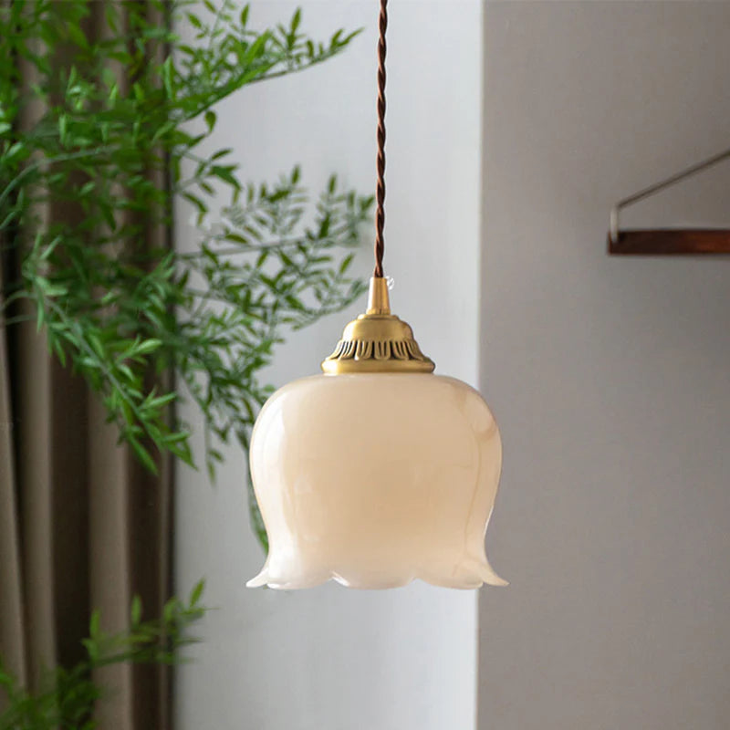 Maison Charm French Cream Glass Pendant Light