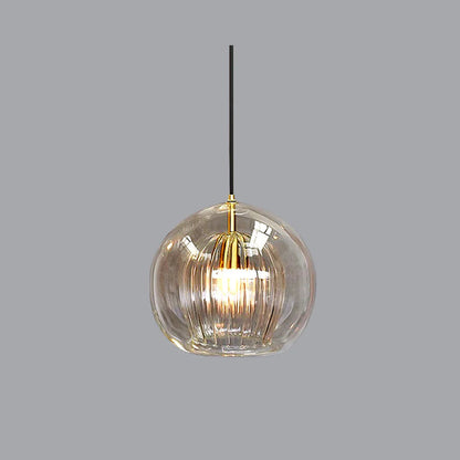 Flowing Gold Glass Globe Pendant Light