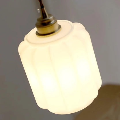 Aurelia Vintage Retro White Jade Glass Pendant Light
