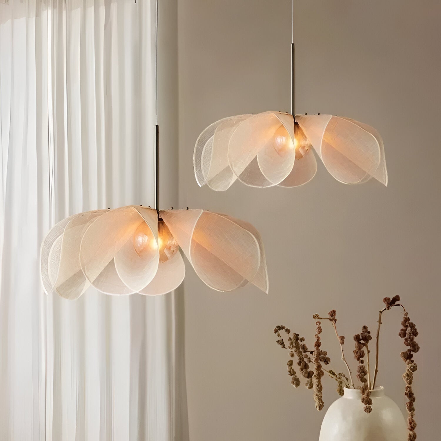 Nordic Fabric Flower Pendant Light