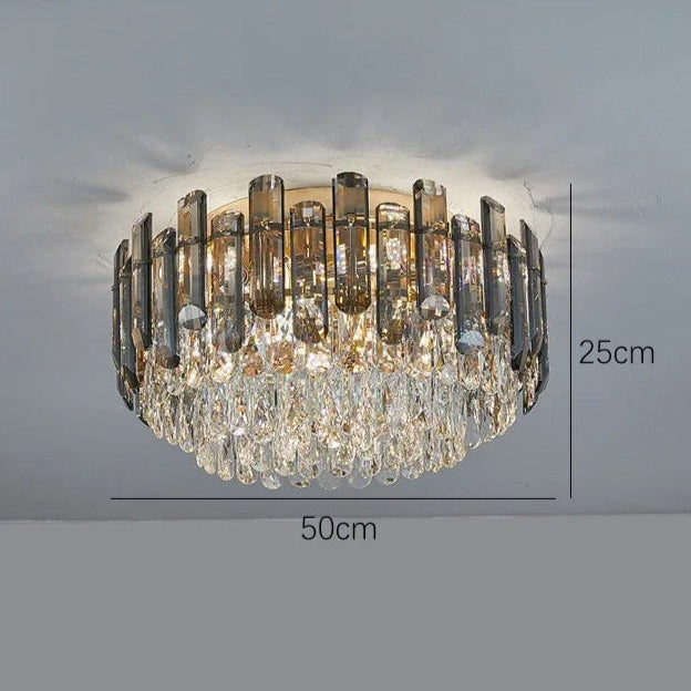 Chandelier en cristal de luxe doré