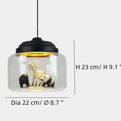 Glass Shade Little Zoo Pendant Light