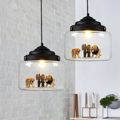 Glass Shade Little Zoo Pendant Light