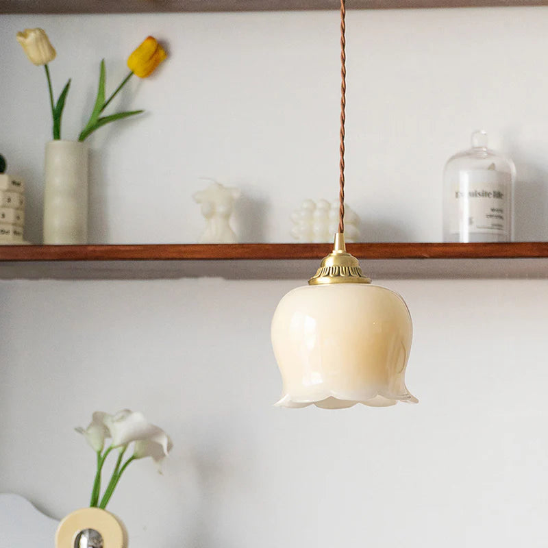 Maison Charm French Cream Glass Pendant Light