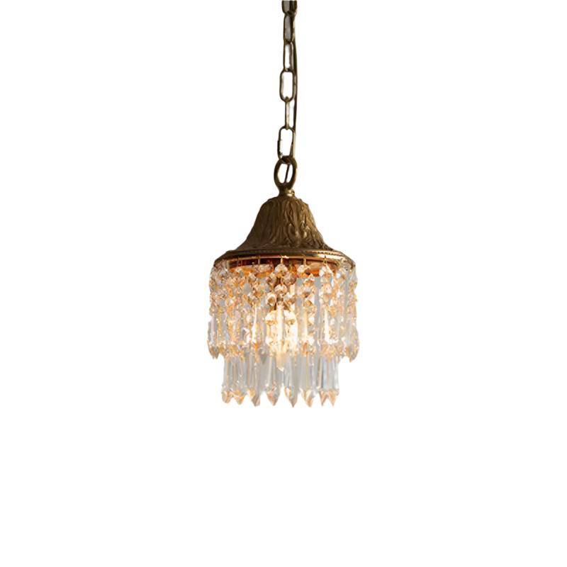 Teardrop Crystal Iron Pendant Light