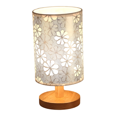 Traditional Vintage Fabric Cylinder Shade Table Lamp