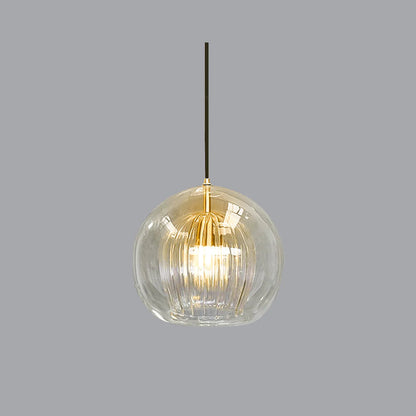 Flowing Gold Glass Globe Pendant Light