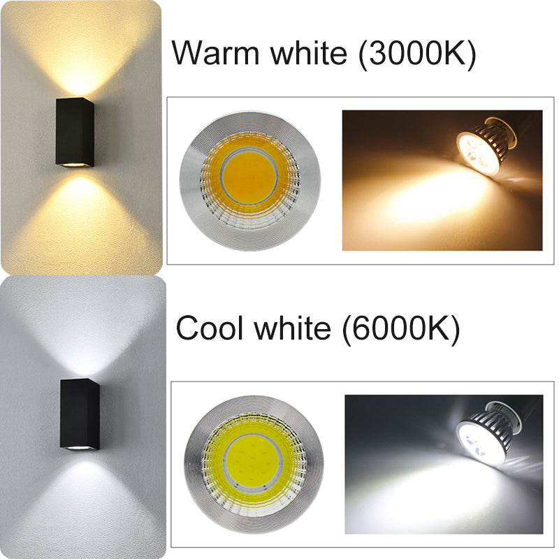 Lampe murale extérieure carrée en métal minimaliste IP65 étanche