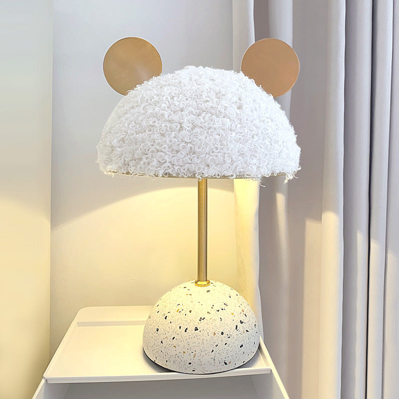 Creative Dome Iron Fabric Stone Table Lamp