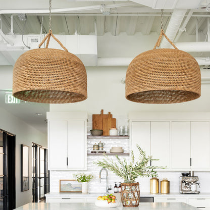 Natural Shadow Rattan Japandi Pendant Light