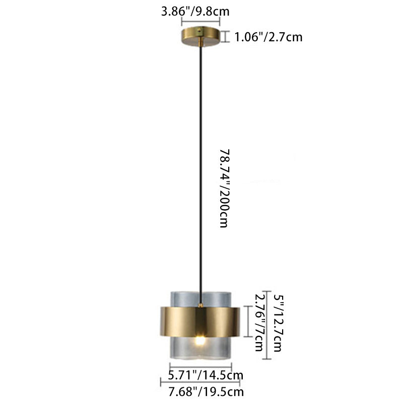 Lampada a sospensione in vetro a forma di anello rotondo scandinavo