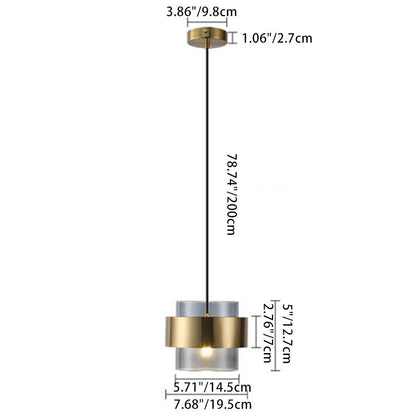 Lámpara colgante de vidrio en forma de anillo redondo escandinavo