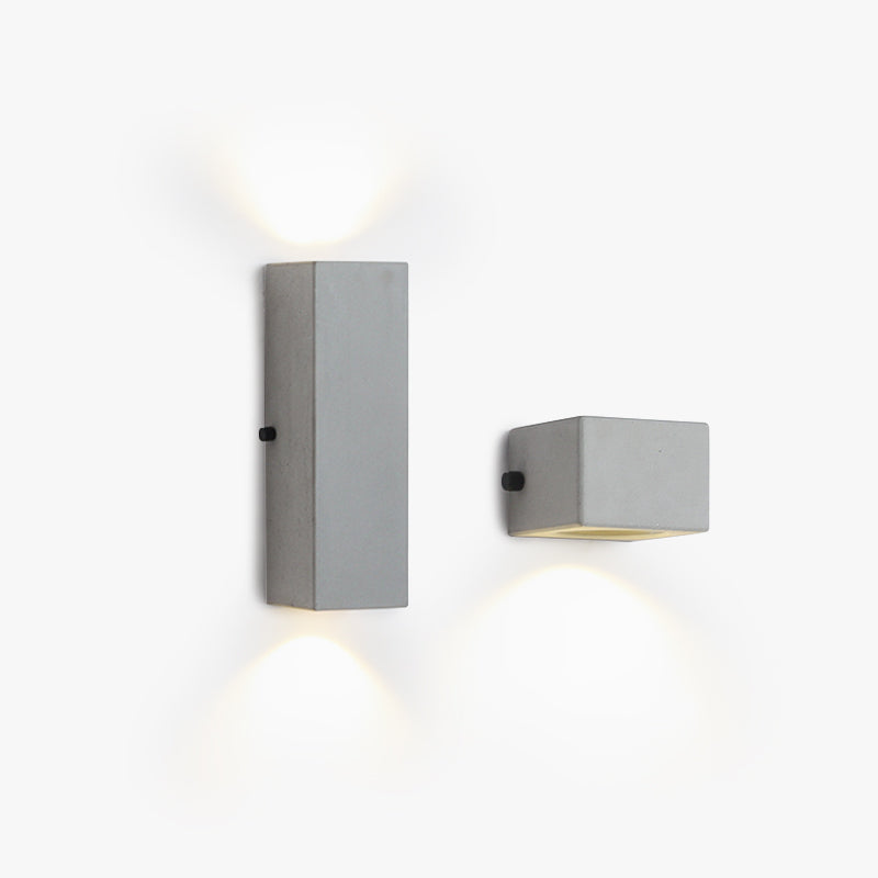 Lampe murale extérieure carrée en ciment minimaliste